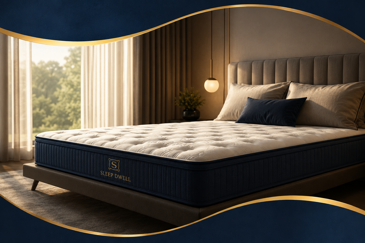 Luxurious bedroom with a premium Sleep Dwell mattress
